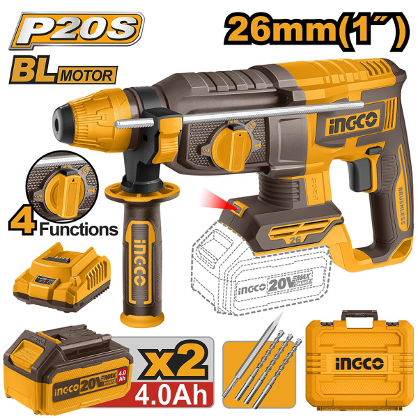 Аккумуляторный перфоратор INGCO SUPER CRHLI202682  INDUSTRIAL