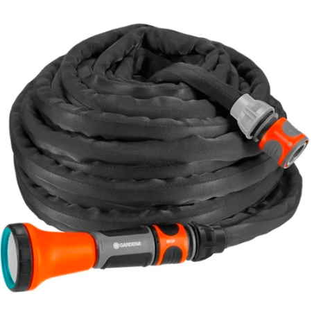 Шланг текстильный Liano 13 мм (1/2"), 10 м GARDENA с комплектом для полива и штуцером с наружней рез в Екатеринбурге