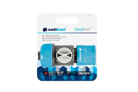 Коннектор Cellfast  IDEAL 1/2'' с клапаном 52-330 в Екатеринбурге