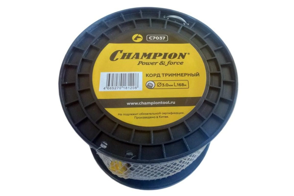 Леска тримменая CHAMPION Aluminium 3.0мм*168м (круглый)+нож