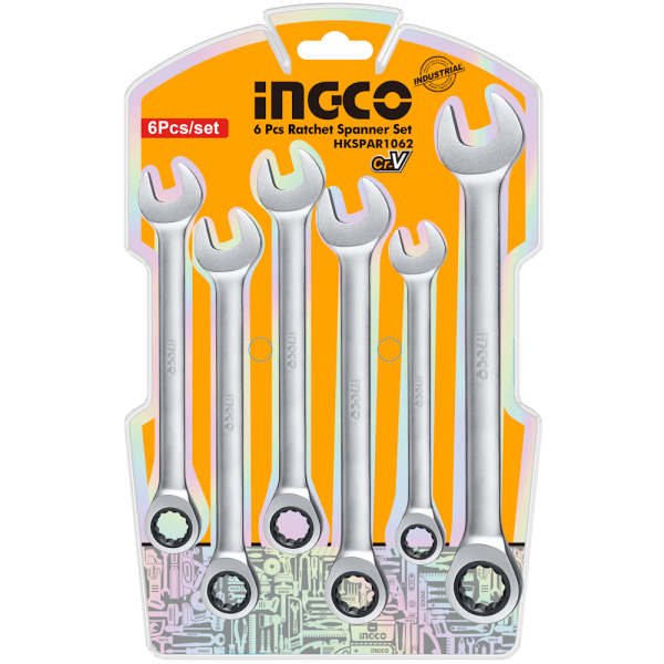 Набор гаечных ключей с храповиком INGCO 6 шт. HKSPAR1062