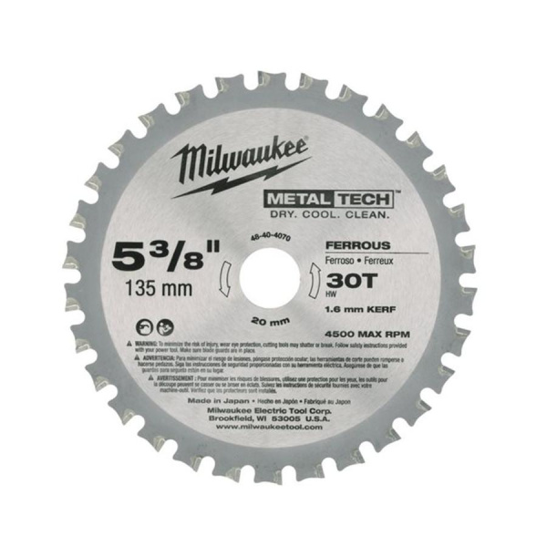 Пильный диск Milwaukee по металлу 135х20 Z30