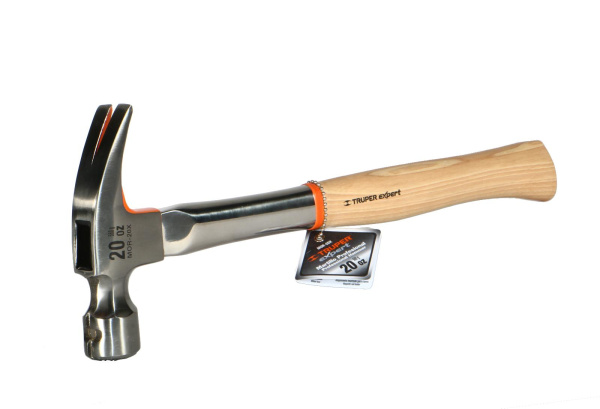 Молоток-гвоздодер Truper 500гр. 400мм. рукоять деревянная рифленый боек магнитный паз  16804 в Екатеринбурге 