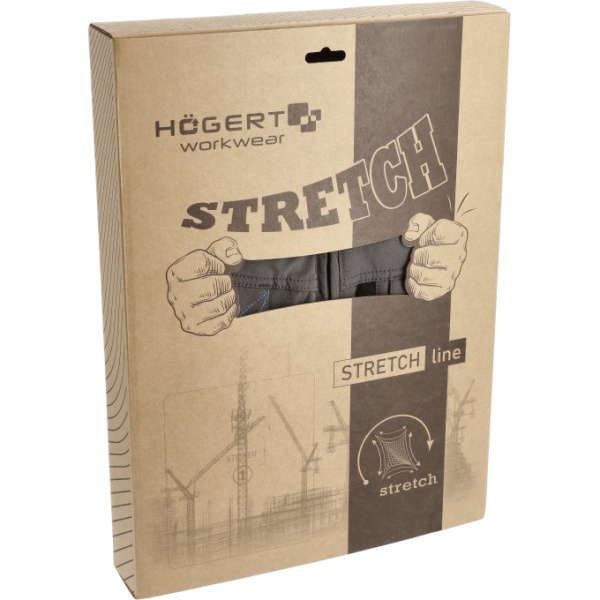 Куртка рабочая HOEGERT TAUBER 4-way stretch темно-серая  L (52) HT5K811-L в Екатеринбурге
