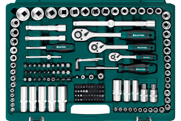 Набор инструмента Kraftool 1/2",3/8",1/4", 216пр.  27888-H216