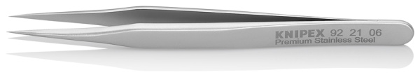 Минипинцет KNIPEX прецизионный, нержавеющая сталь, 80 мм, гладкие прямые игловидные губки, ширина наконечников: 0.13 мм KN-922106