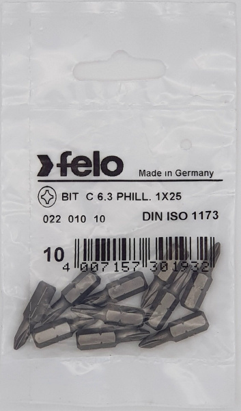 Бита крестовая Felo серия Industrial PH 1X25, 10 шт 02201010 в Екатеринбурге