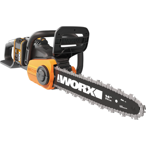Цепная пила аккумуляторная WORX WG384E, 40В, 35 см, бесщеточная, 2*2,0 Ач, двойное ЗУ 2x2A в Екатеринбурге