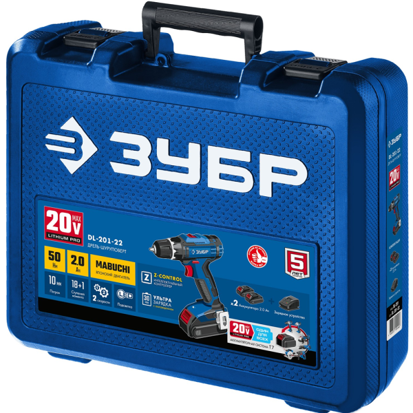Дрель-шуруповерт аккумуляторный ЗУБР DL-201-22 в Екатеринбурге