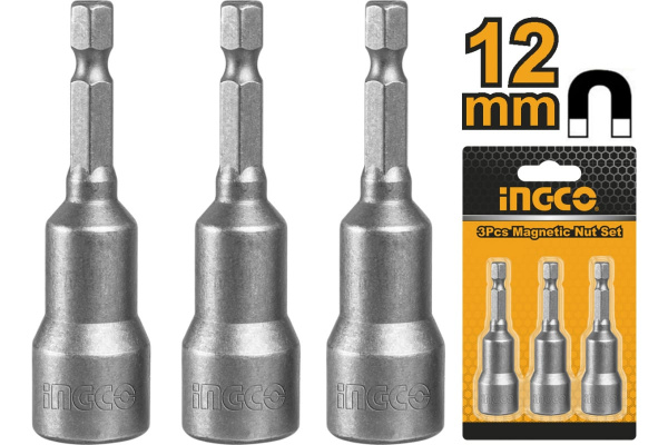 Набор магнитных торцевых головок INGCO 12 мм 1/4"  AMN1231 в Екатеринбурге