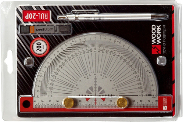 Транспортир WOODWORK 200 мм RUL-20P  в Екатеринбурге 