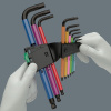 Набор Г-образных ключей Wera 950/9 SPKL Hex-Plus Multicolour HF BlackLaser 1, функция фиксации, с шаром, 9 пр., 1.5/2/2.5/3/4/5/6/8/10 мм WE-022210 в Екатеринбурге 