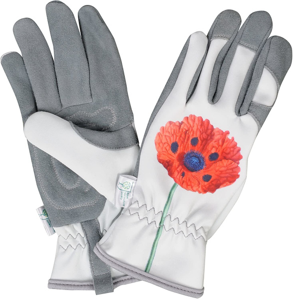 Перчатки садовые GOLD LEAF Челси (Мак) из оленьей кожи, размер M  RHS-01 в Екатеринбурге