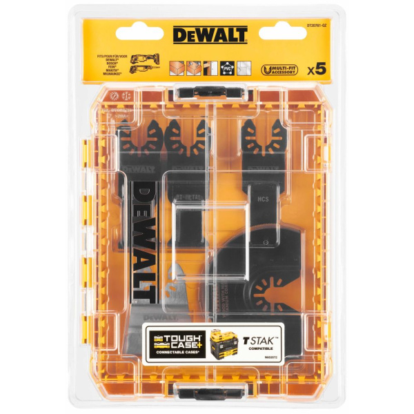 Набор DeWalt универсальных насадок для мультитула 5шт в кейсе DT20761-QZ в Екатеринбурге