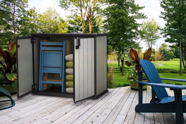 Шкаф уличный из ПВХ "Keter" Патио 1000L серый 139,5x77x120см 37кг  17204254 в Екатеринбурге