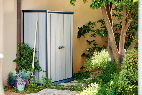 Шкаф уличный высокий из ПВХ "Keter" Хиг Стори 1500L серый 140х77х181см 43кг  17202203 в Екатеринбурге