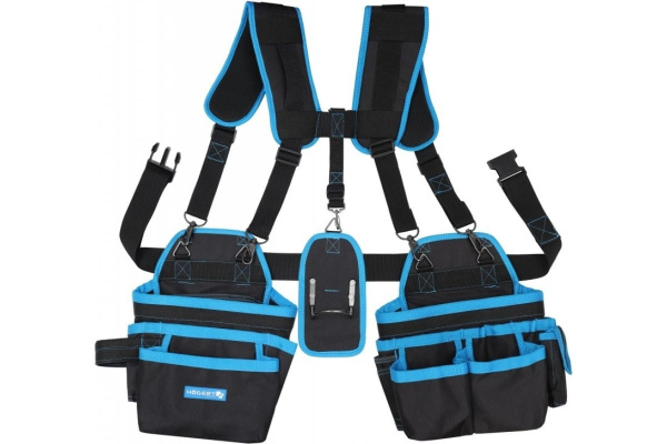 Рабочий пояс со шлейками  HOEGERT  23 кармана HT7G231 в Екатеринбурге