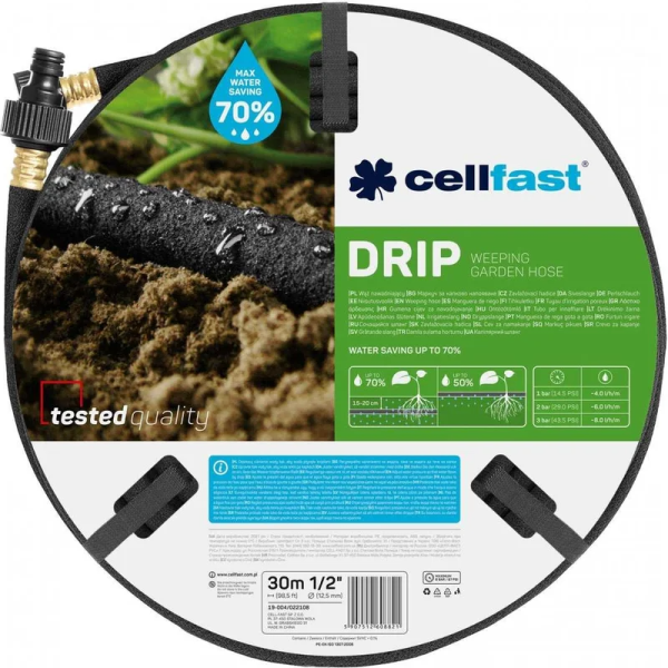 Сочащийся шланг Cellfast DRIP 1/2" 30 м 19-004 в Екатеринбурге