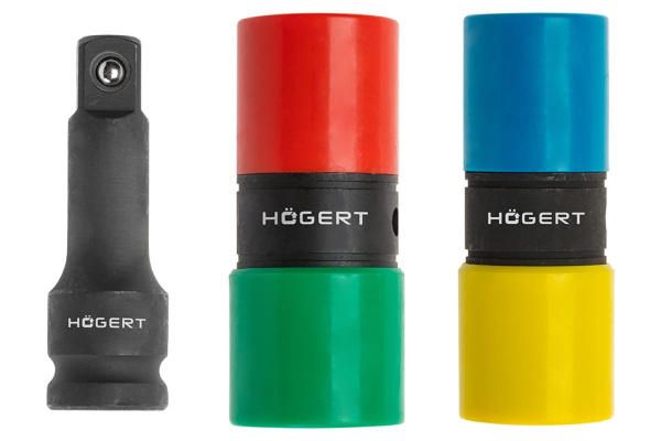 Набор головок ударных двухсторонних HOEGERT 1/2" 17,19,21,22мм + удлинитель  HT4R006 в Екатеринбурге