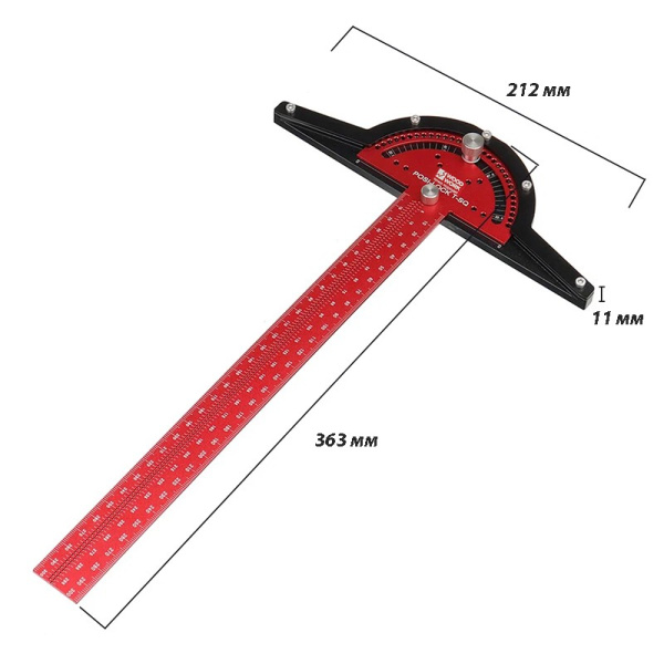 Линейка разметочная Woodwork профессиональная 300 мм с транспортиром  RUL-300P в Екатеринбурге 