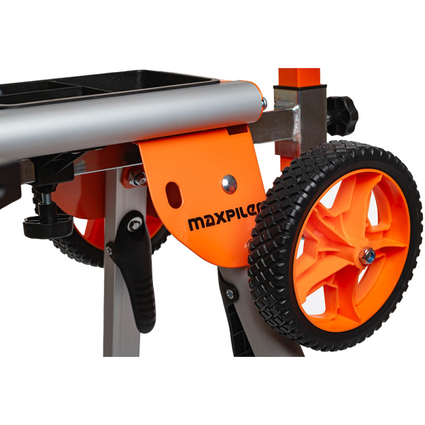 Стол рабочий для торцовочной пилы MAXPILER MMSS-01 (алюм., универс, склад,легкий,рег длины, рукоять,колеса) в Екатеринбурге