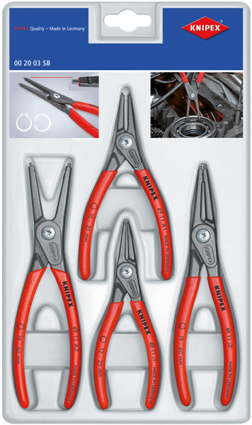 Набор щипцов прецизионных для стопорных колец KNIPEX KN-002003SB в Екатеринбурге 
