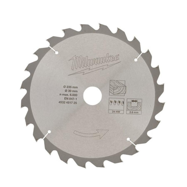 Пильный диск Milwaukee 235/30 Z24