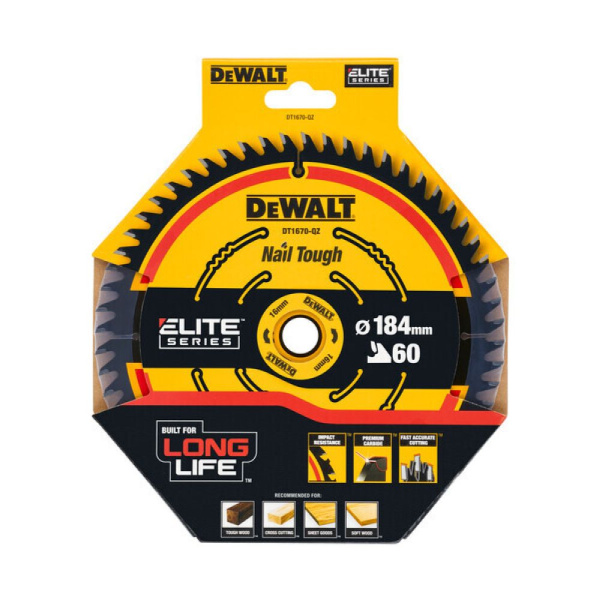 Диск пильный DeWalt  ELITE CSB 184 x 16мм 60з.  DT1670-QZ в Екатеринбурге