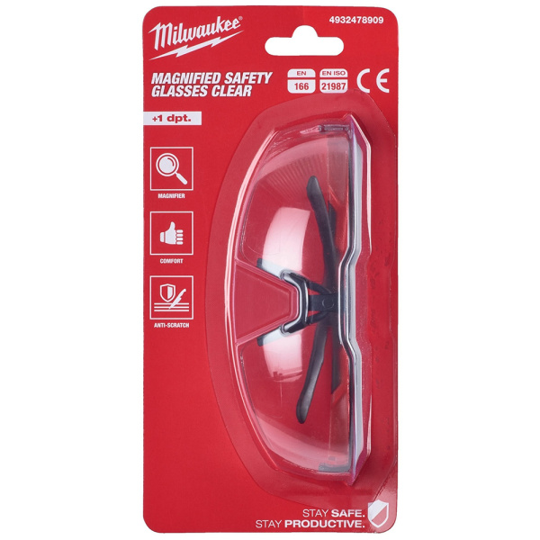 Очки защитные Milwaukee Magnified с зоной коррекции +2 4932478911