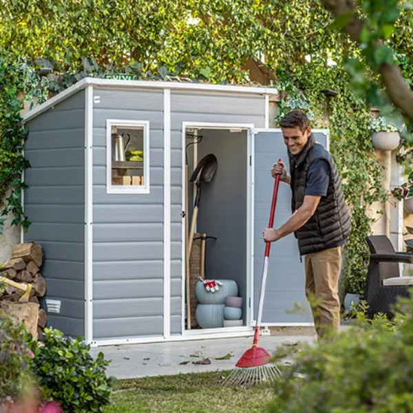 Блок хозяйственный из ПВХ "Keter" Манор Пент 6X4 серый 185х111х200см 42кг  17199514 в Екатеринбурге