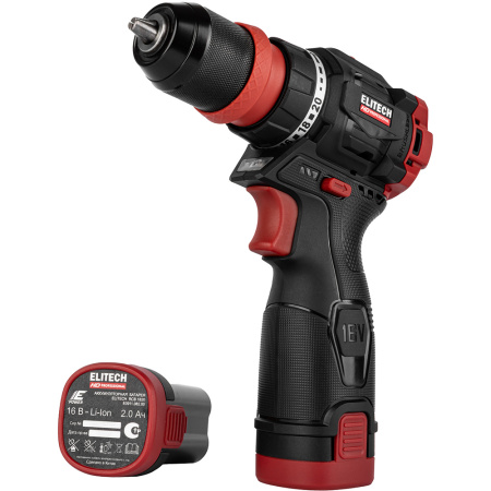 Дрель аккумуляторная ELITECH CD 16UL2 E2201.078.01 в Екатеринбурге