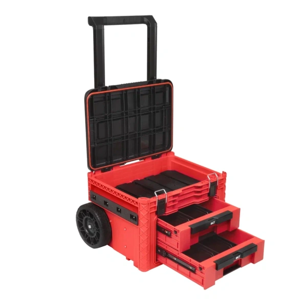 Кейс-тележка для инструментов №1 DLT RED PRO  с выдвижными отсеками 2+1 60х51х42см  4060 в Екатеринбурге 