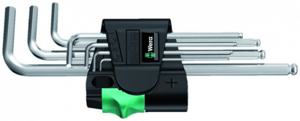 Набор Г-образных ключей Wera 950/7 PKL Hex-Plus 1, хромированных, с шаром, 7 пр., 1.5/2/2.5/3/4/5/6 мм WE-022181