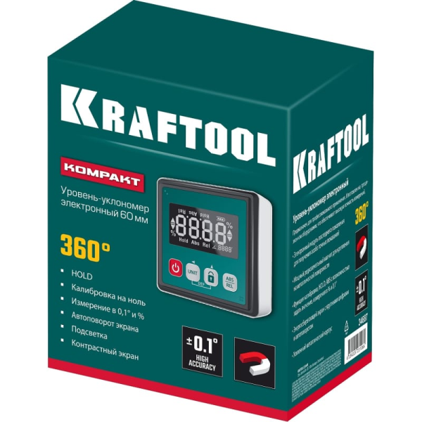 Уровень-угломер электронный KRAFTOOL Kompakt магнитный  34687 в Екатеринбурге