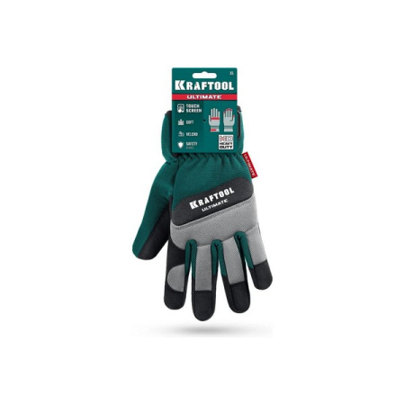 Перчатки Kraftool ULTIMATE комбинированные для тяжелых мех.работ, искуственная кожа 11299-L в Екатеринбурге