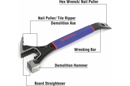 Монтировка-гвоздодер WORKPRO 450мм  WP245006 в Екатеринбурге 