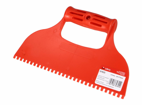 Шпатель для нанесения растворов зубчатый "CORTE" 235мм. 4х6мм.  0702C в Екатеринбурге 
