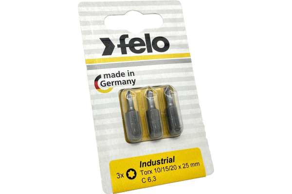 Набор бит FELО industrial TX10х25, 15х25, 20х25мм. 3шт.  02693116 в Екатеринбурге