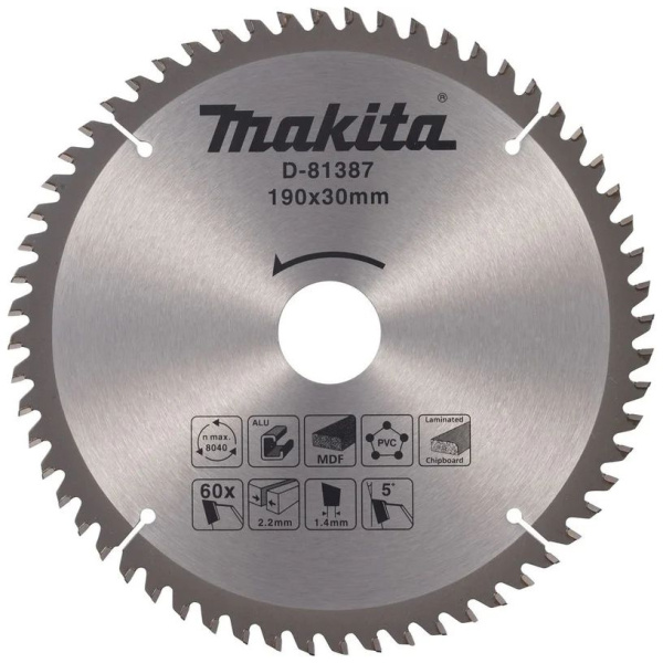 Диск пильный по дереву МАКITA D-81309 185х30х1,8х1,2мм.40зуб.