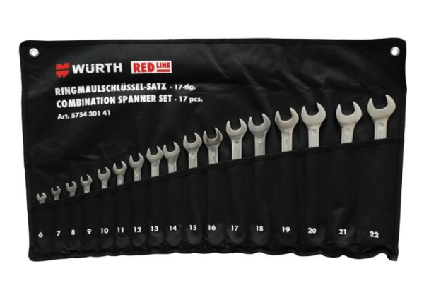 Набор ключей комбинированных WURTH Red Line 17шт. 6-22мм. 0575430141 в Екатеринбурге 