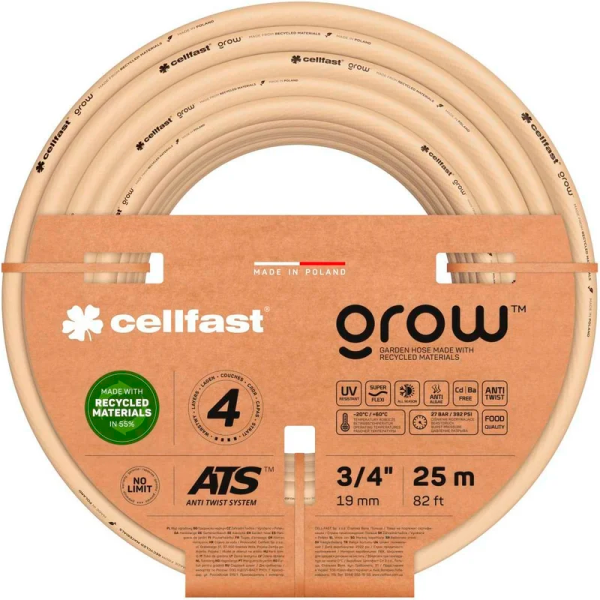 Садовый шланг  Cellfast GROW 4 слоя, 3/4, 25 м 13-521