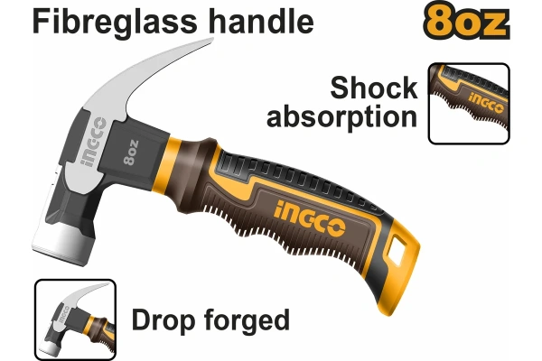 Молоток-гвоздодер INGCO  220г HCH81008D в Екатеринбурге 
