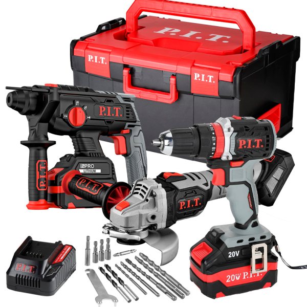 Набор инструментов аккум. P.I.T.  P0005-03 (УШМ PWS20H-125B, дрель PSB20H-10C, перфоратор PBH20H-22B