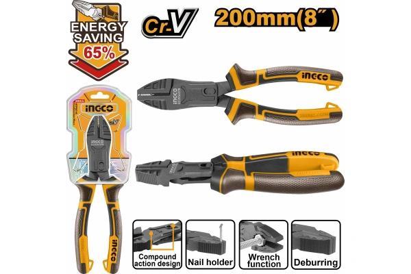 Плоскогубцы комбинированные  INGCO  200 мм HCCP58200  в Екатеринбурге 