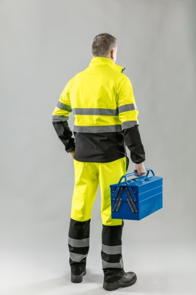 Куртка сигнальная HOEGERT TECHNIK EXTER SOFTSHELL желтая 2XL (56) HT5K335-2XL в Екатеринбурге