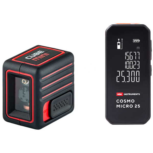 Нивелир лазерный ADA CUBE MINI Basic Edition + дальномер Cosmo Micro 25 А00690 в Екатеринбурге