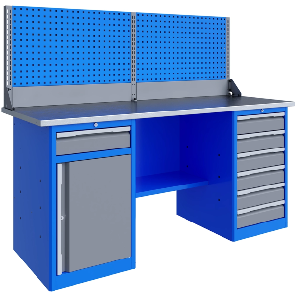 Верстак металлический с двумя тумбами ВЕРСТАКОФФ PRF 181.68.2-1  125343