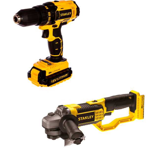 Набор STANLEY (шуруповерт SCD20S2K/ушм STSC1840)  SCD20S2KSAG-RK