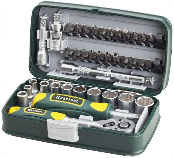 Набор инструмента Kraftool универсальный 1/4 38пр. 27970-H38 в Екатеринбурге 