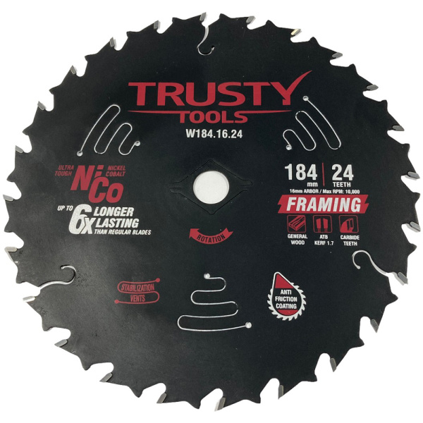 Диск пильный по по дереву TRUSTY 184х16 24T  W184.16.24